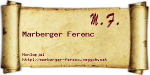 Marberger Ferenc névjegykártya